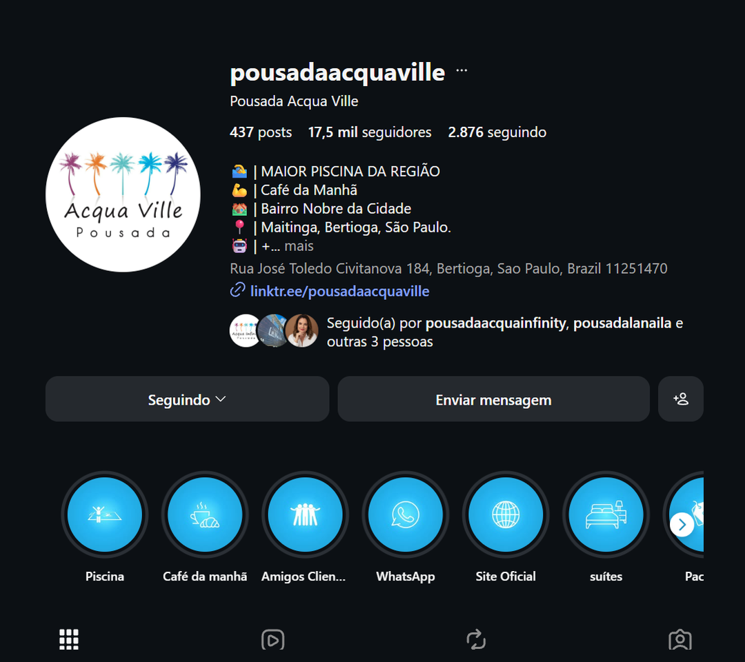 Perfil Instagram Água Ville