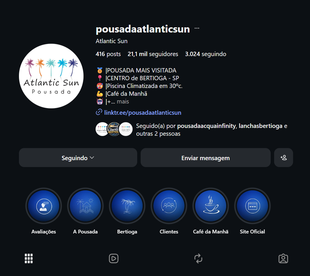 Perfil Instagram Atlantic Sun