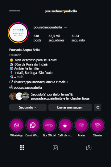 Perfil Instagram Água Bella