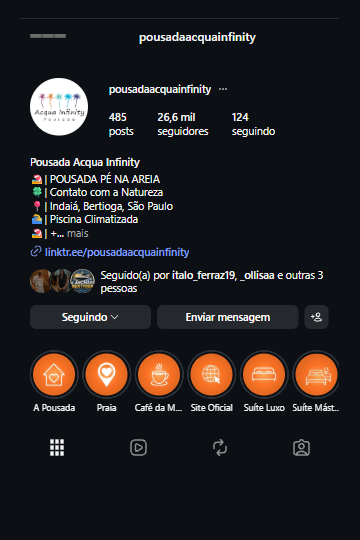 Perfil Instagram Água Infinity